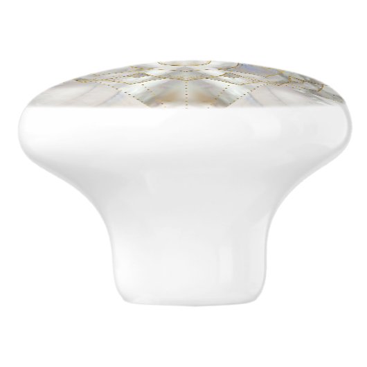 Metatron's kubus in lotus Sacred Geometry Keramische Knop (Zijkant)