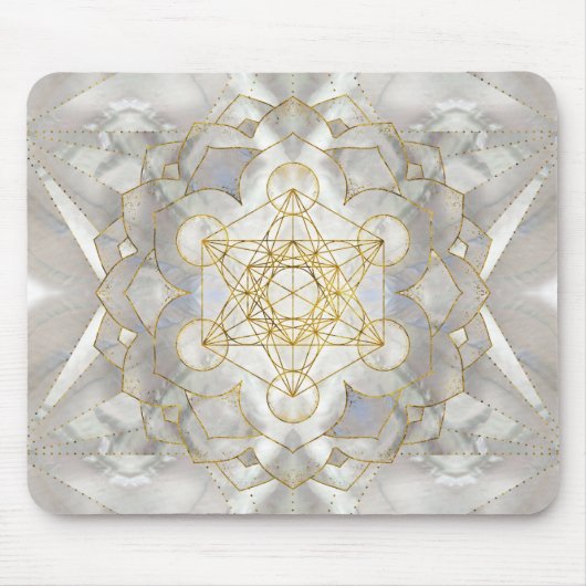 Metatron's kubus in lotus Sacred Geometry Muismat (Voorkant)