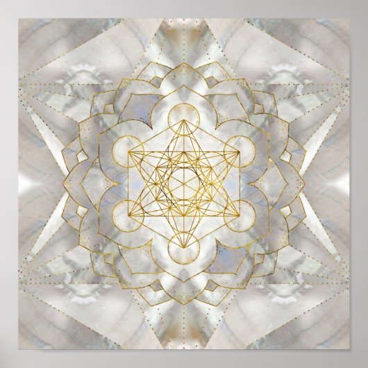 Metatron's kubus in lotus Sacred Geometry Poster (Voorkant)