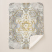 Metatron's kubus in lotus Sacred Geometry Sherpa Deken (Voorkant)