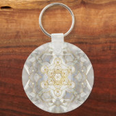 Metatron's kubus in lotus Sacred Geometry Sleutelhanger (Voorkant)