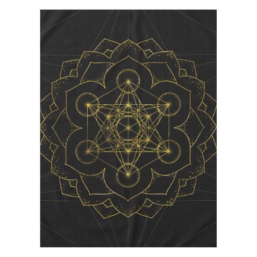 Metatron's kubus in lotus Sacred Geometry Tafelkleed (Voorkant)