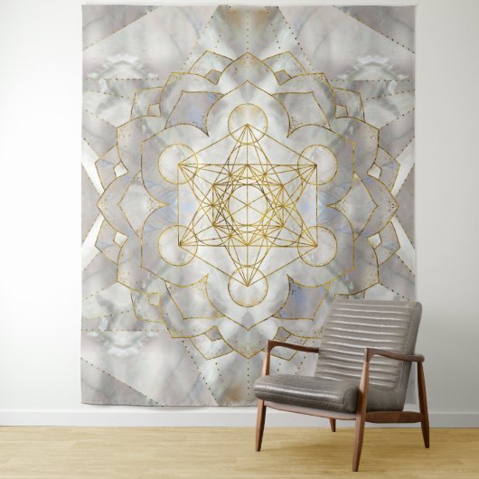 Metatron's kubus in lotus Sacred Geometry Wandkleed (In situ)