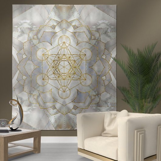 Metatron's kubus in lotus Sacred Geometry Wandkleed