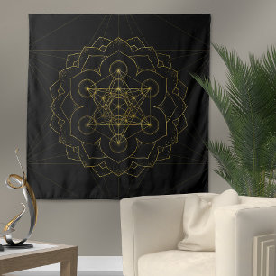 Metatron's kubus in lotus Sacred Geometry Wandkleed