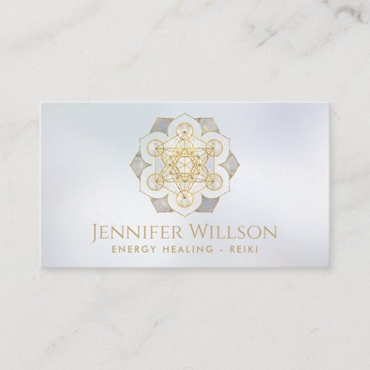 Metatron's kubus in lotusbloem visitekaartje (Voorkant)