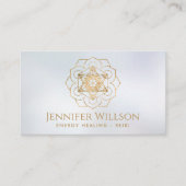 Metatron's kubus in lotusbloem visitekaartje (Voorkant)