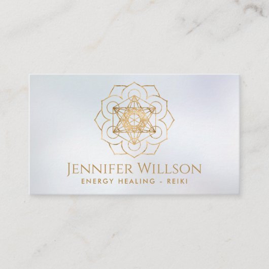 Metatron's kubus in lotusbloem visitekaartje (Voorkant)