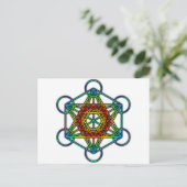 Metatron's kubus (kleur 1) briefkaart (Staand voorkant)