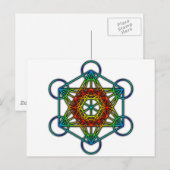 Metatron's kubus (kleur 1) briefkaart (Voorkant / Achterkant)