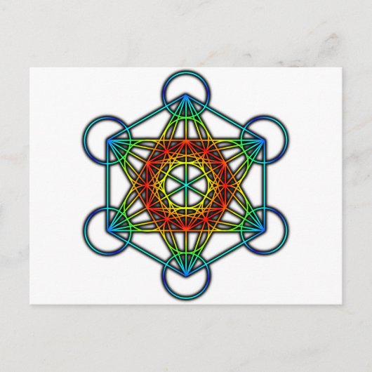 Metatron's kubus (kleur 1) briefkaart (Voorkant)