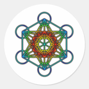 Metatron's kubus (kleur 1) ronde sticker
