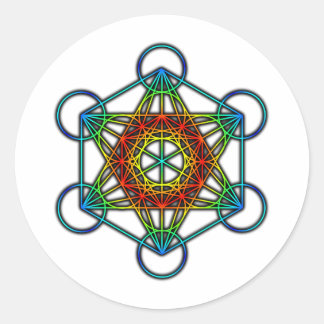 Metatron's kubus (kleur 1) ronde sticker