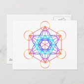 Metatron's kubus (kleur 2) briefkaart (Voorkant / Achterkant)