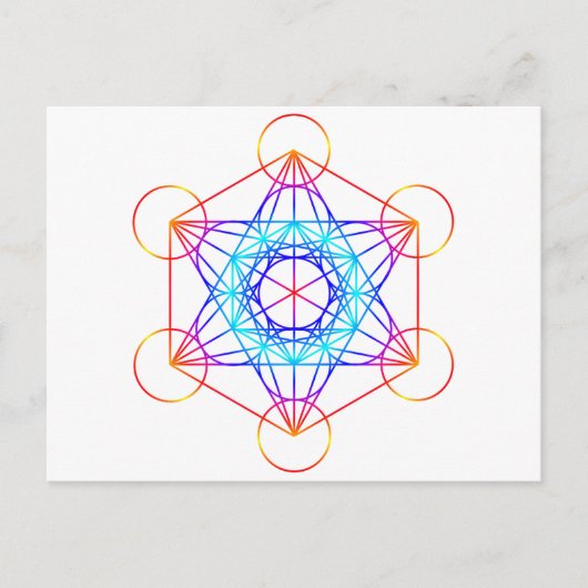 Metatron's kubus (kleur 2) briefkaart (Voorkant)