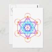 Metatron's kubus (kleur 2) briefkaart (Voorkant / Achterkant)