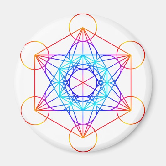 Metatron's kubus (kleur 2) magneet (Voorkant)