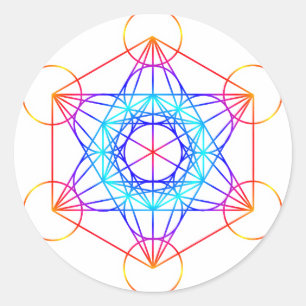 Metatron's kubus (kleur 2) ronde sticker