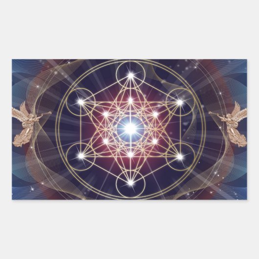 Metatron's kubus - Merkabah Rechthoekige Sticker (Voorkant)