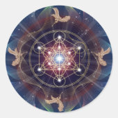 Metatron's kubus - Merkabah Ronde Sticker (Voorkant)