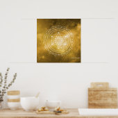 Metatron's kubus met gele Universe achtergrond Poster (Keuken)