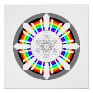 Metatron's Kubus Regenboog Prisma Perfect Poster