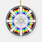 Metatron's Kubus Regenboogprisma Keramisch Ornament (Achterkant)