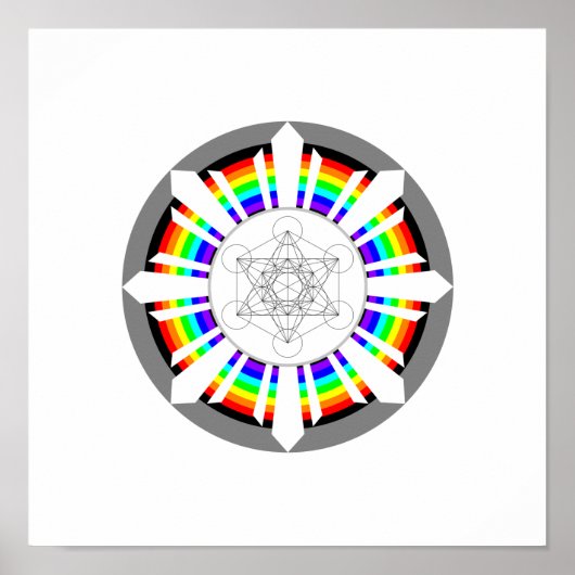 Metatron's Kubus Regenboogprisma Poster (Voorkant)