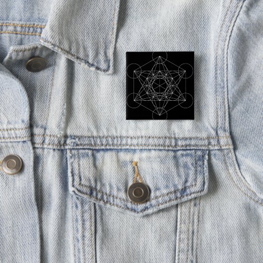 Metatron's Kubus Vierkante Button 5,1 Cm (In situ)