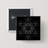 Metatron's Kubus Vierkante Button 5,1 Cm (Voorkant /achterkant)