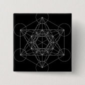 Metatron's Kubus Vierkante Button 5,1 Cm (Voorkant)