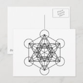 Metatron's kubus (wit) briefkaart (Voorkant / Achterkant)