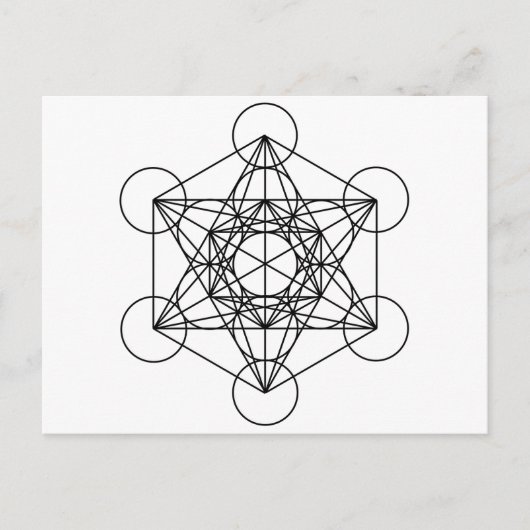 Metatron's kubus (wit) briefkaart (Voorkant)