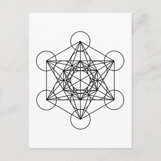 Metatron's kubus (wit) briefkaart (Voorkant)