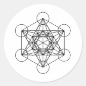 Metatron's kubus (wit) ronde sticker (Voorkant)