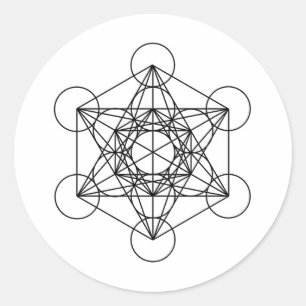 Metatron's kubus (wit) ronde sticker