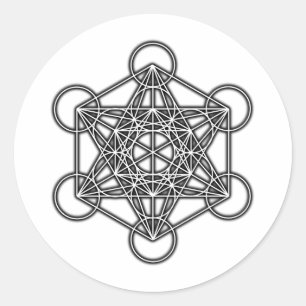 Metatron's kubus (zwart) ronde sticker