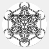 Metatron's kubus (zwart) ronde sticker (Voorkant)