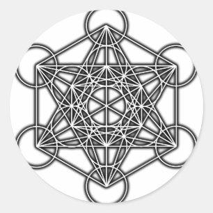 Metatron's kubus (zwart) ronde sticker