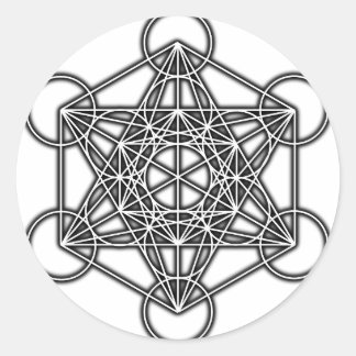 Metatron's kubus (zwart) ronde sticker