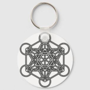 Metatron's kubus (zwart) sleutelhanger