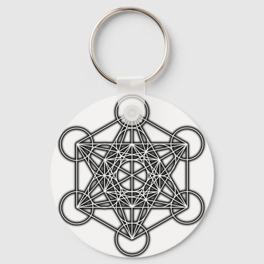 Metatron's kubus (zwart) sleutelhanger (Voorkant)
