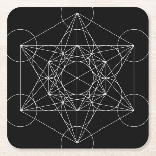Metatron's Kubus Zwart & Wit Kartonnen Onderzetters