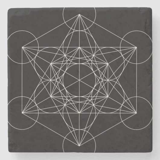 Metatron's Kubus Zwart & Wit Stenen Onderzetter (Voorkant)