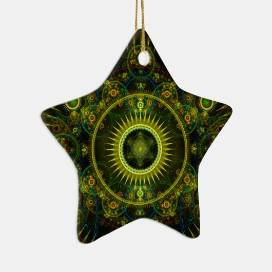 "Metatron's Magick Wheel" - Fractal Art Keramisch Ornament (Rechts)