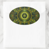 "Metatron's Magick Wheel" - Fractal Art Ovale Sticker (Tas)