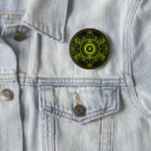 "Metatron's Magick Wheel" - Fractal Art Ronde Button 5,7 Cm (In situ)