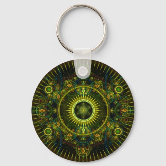 "Metatron's Magick Wheel" - Fractal Art Sleutelhanger (Voorkant)