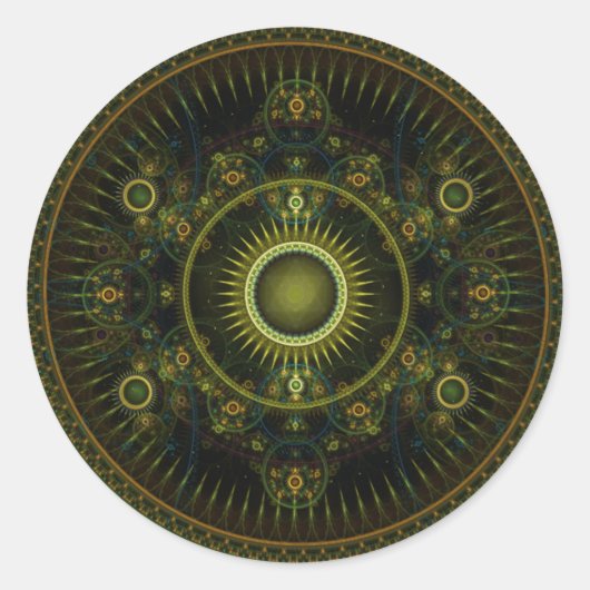 Metatron's Magick Wheel - Fractal Sticker (Voorkant)