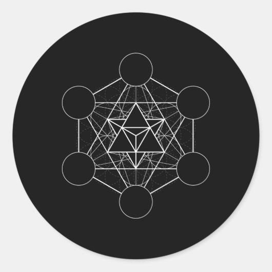 Metatrons Merkaba Heilige Geometrie Ronde Sticker (Voorkant)